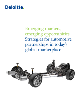 Strategies for Automotive Partnerships in Today's Global Marketplace