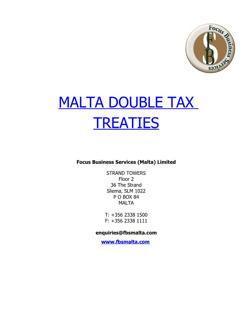 Double Tax Treaty Between Malta and South Africa