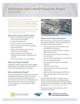 Washington Union Station Expansion Project Fact Sheet