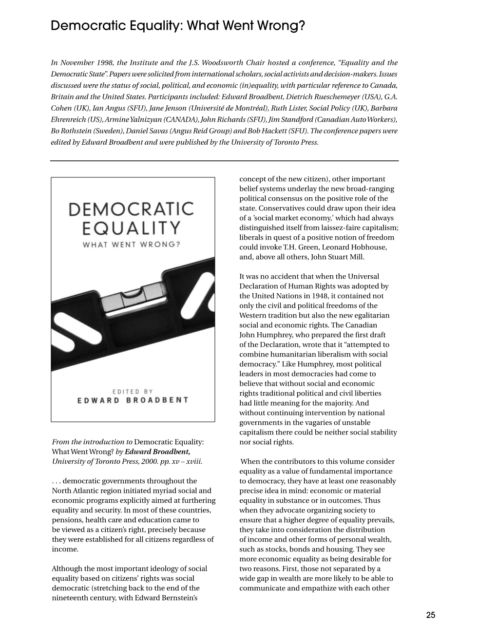 Democratic Equality: What Went Wrong?