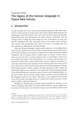 The Legacy of the German Language in Papua New Guinea T
