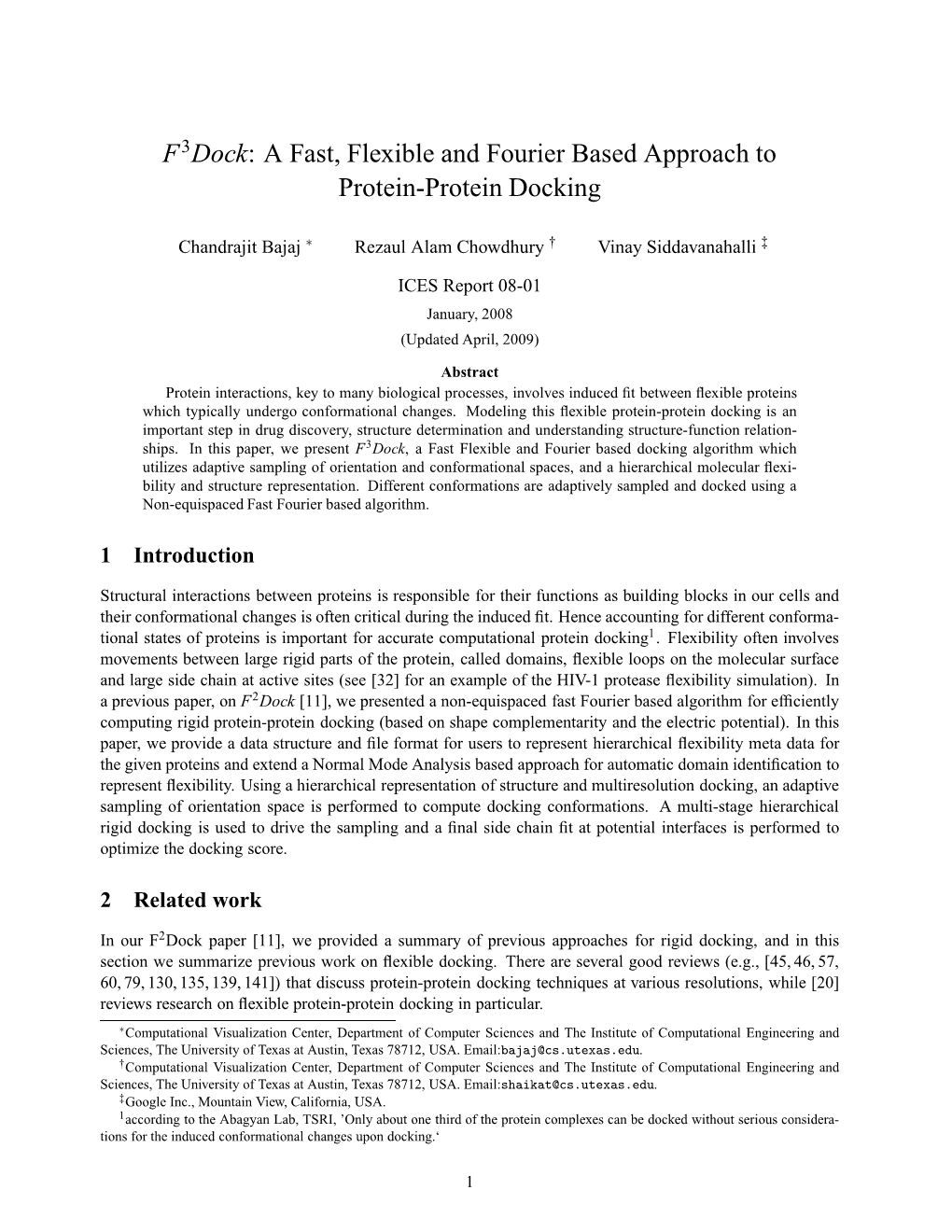 F3dock: a Fast, Flexible and Fourier Based Approach to Protein-Protein Docking