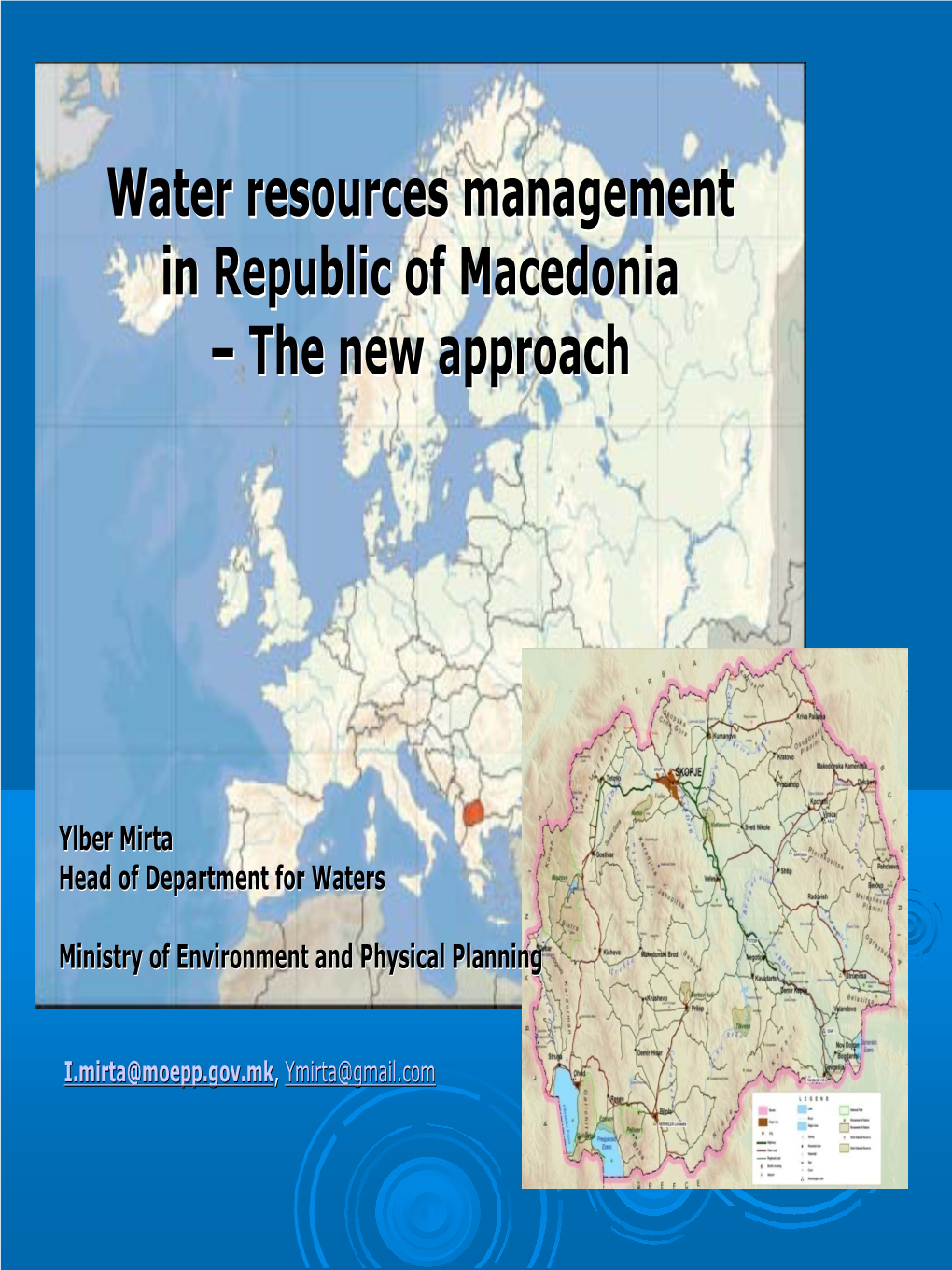 Water Resources Management in Republic of Macedonia
