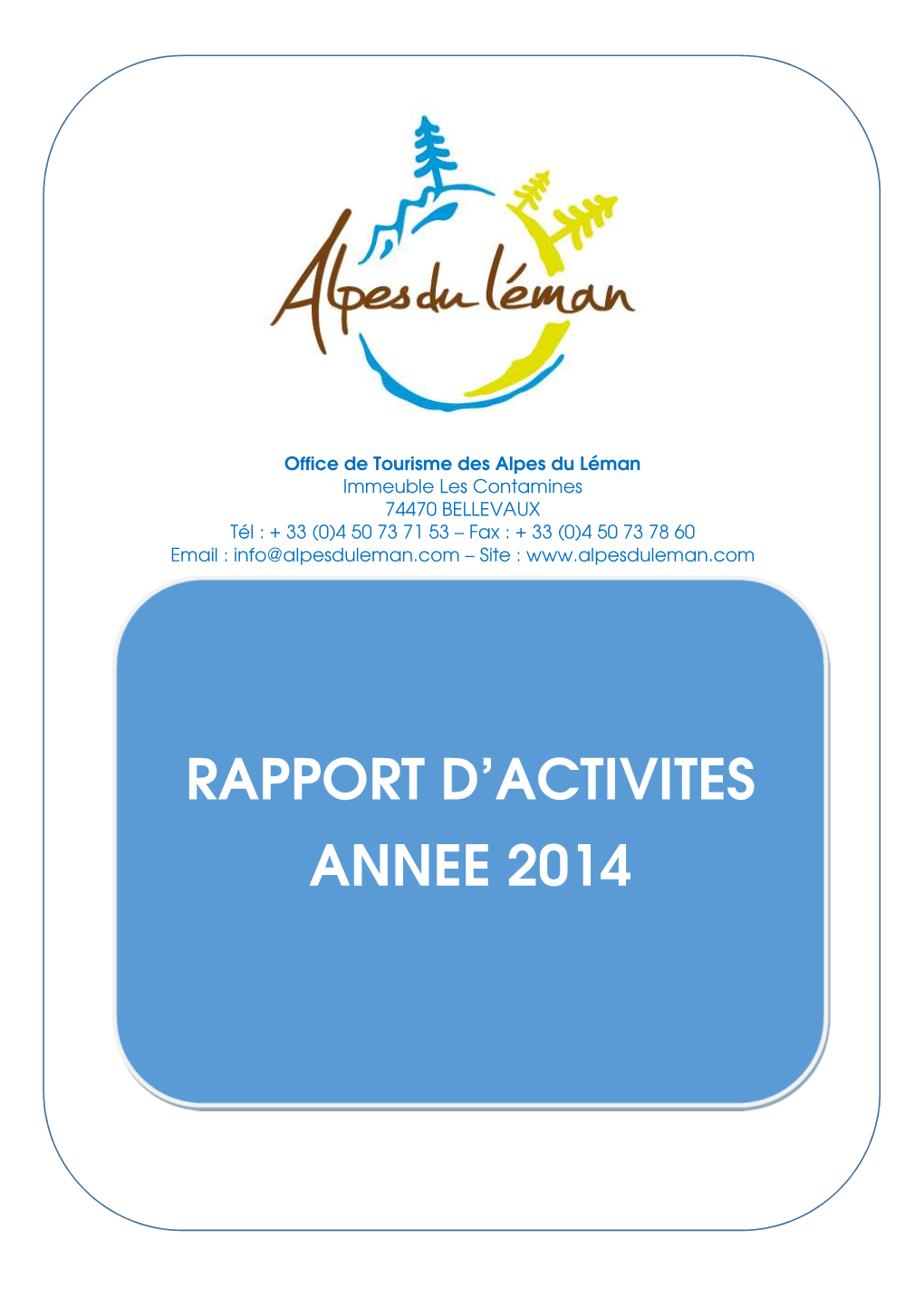 Rapport D'activites Annee 2014