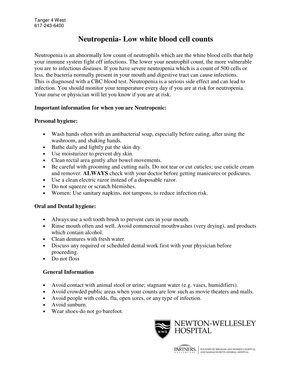 Neutropenia- Low White Blood Cell Counts