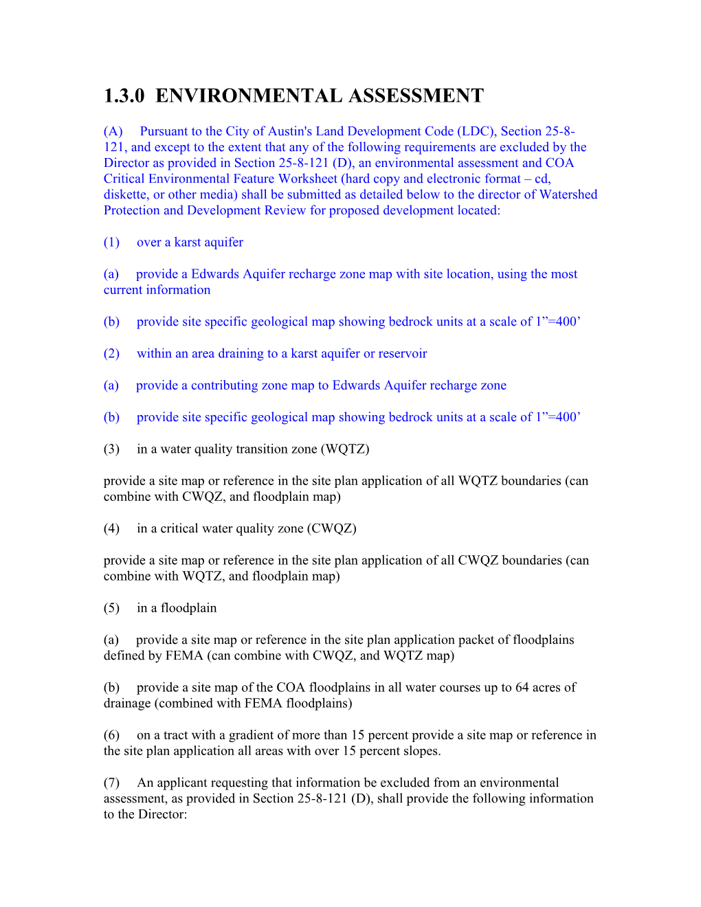 1.3.0 Environmental Assessment