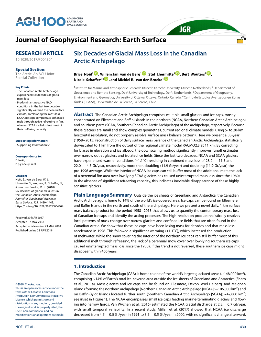 Six Decades of Glacial Mass Loss in the Canadian Arctic Archipelago