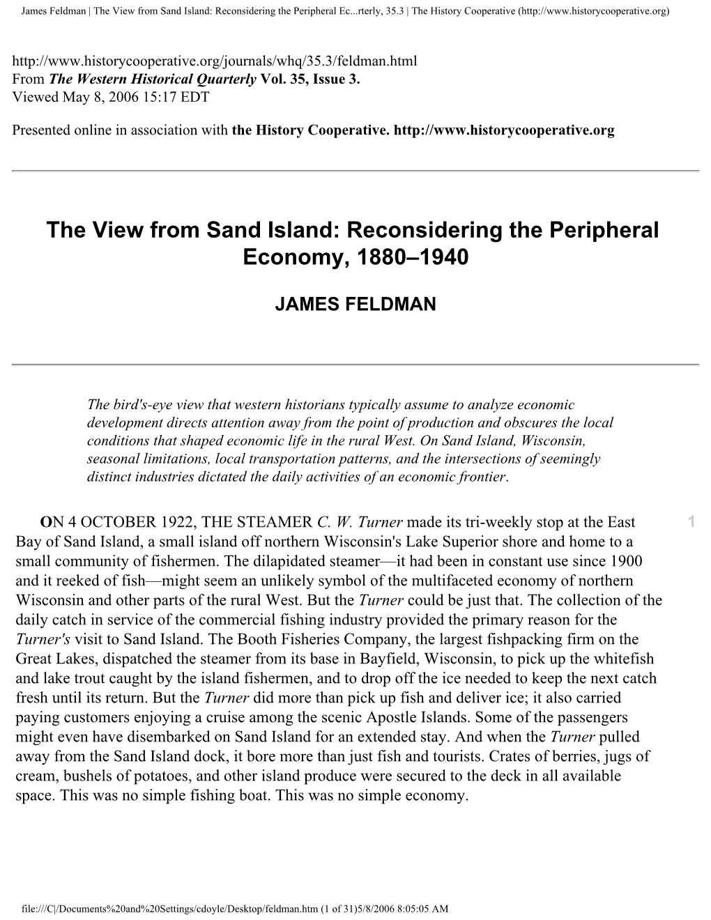 James Feldman | the View from Sand Island