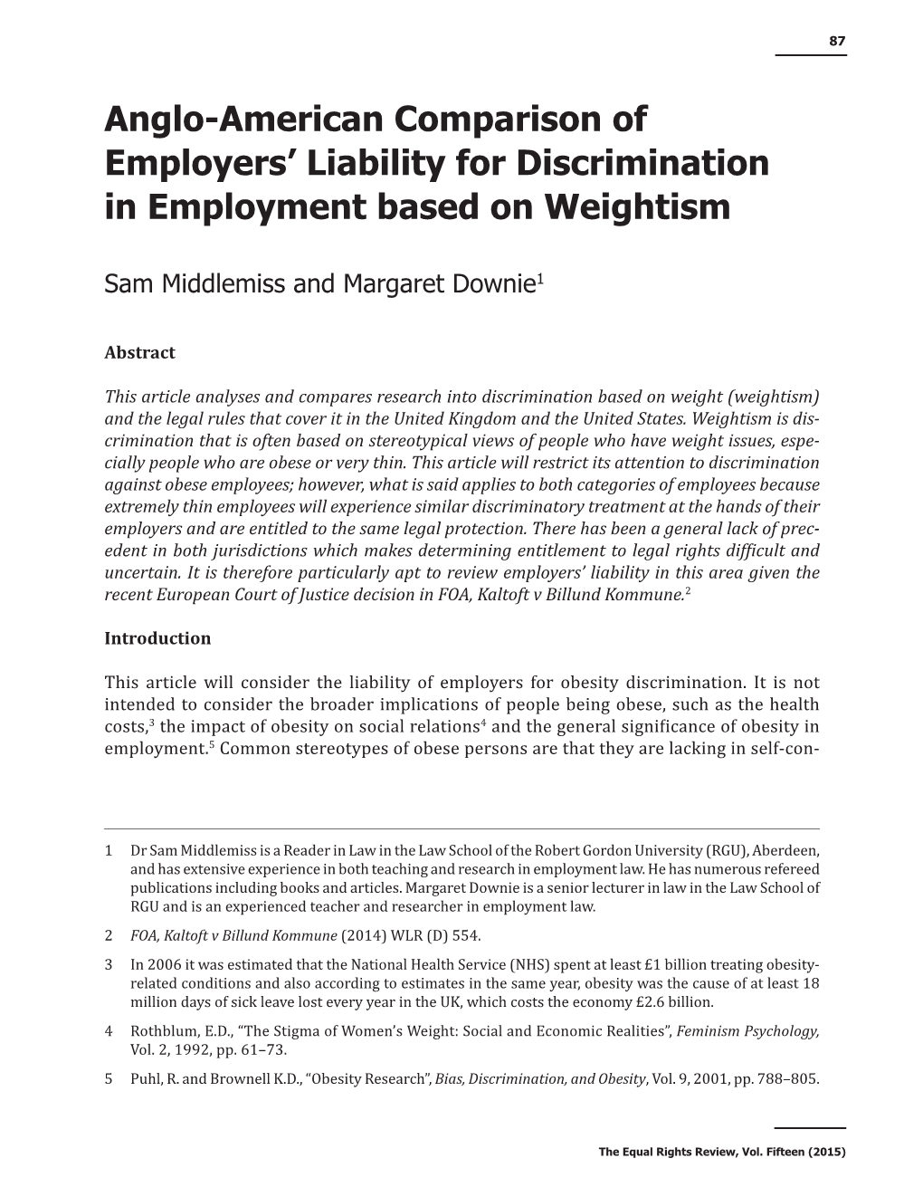Anglo-American Comparison of Employers' Liability For