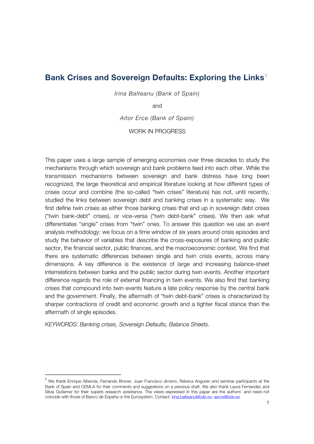 Twin Crises: from Debt to Bank Crises and Vice Versa