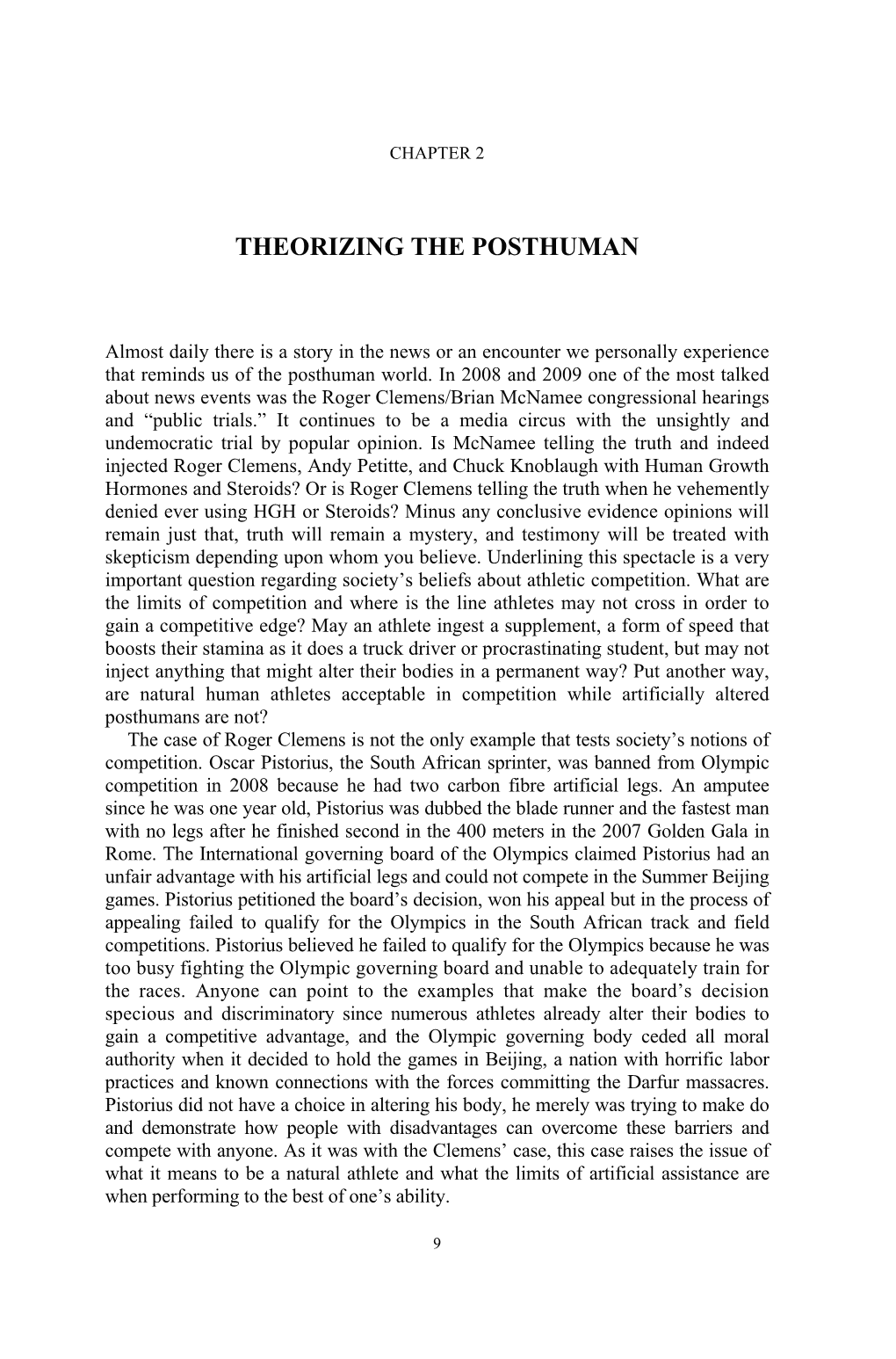 Theorizing the Posthuman