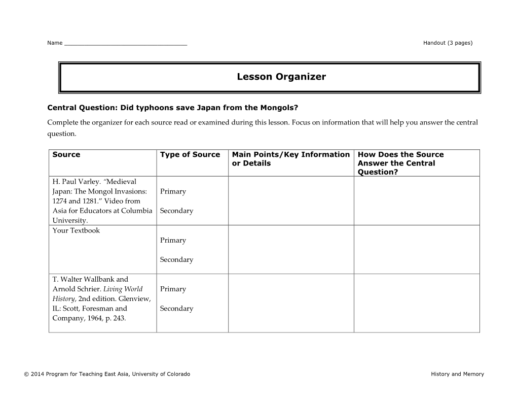 Lesson Organizer