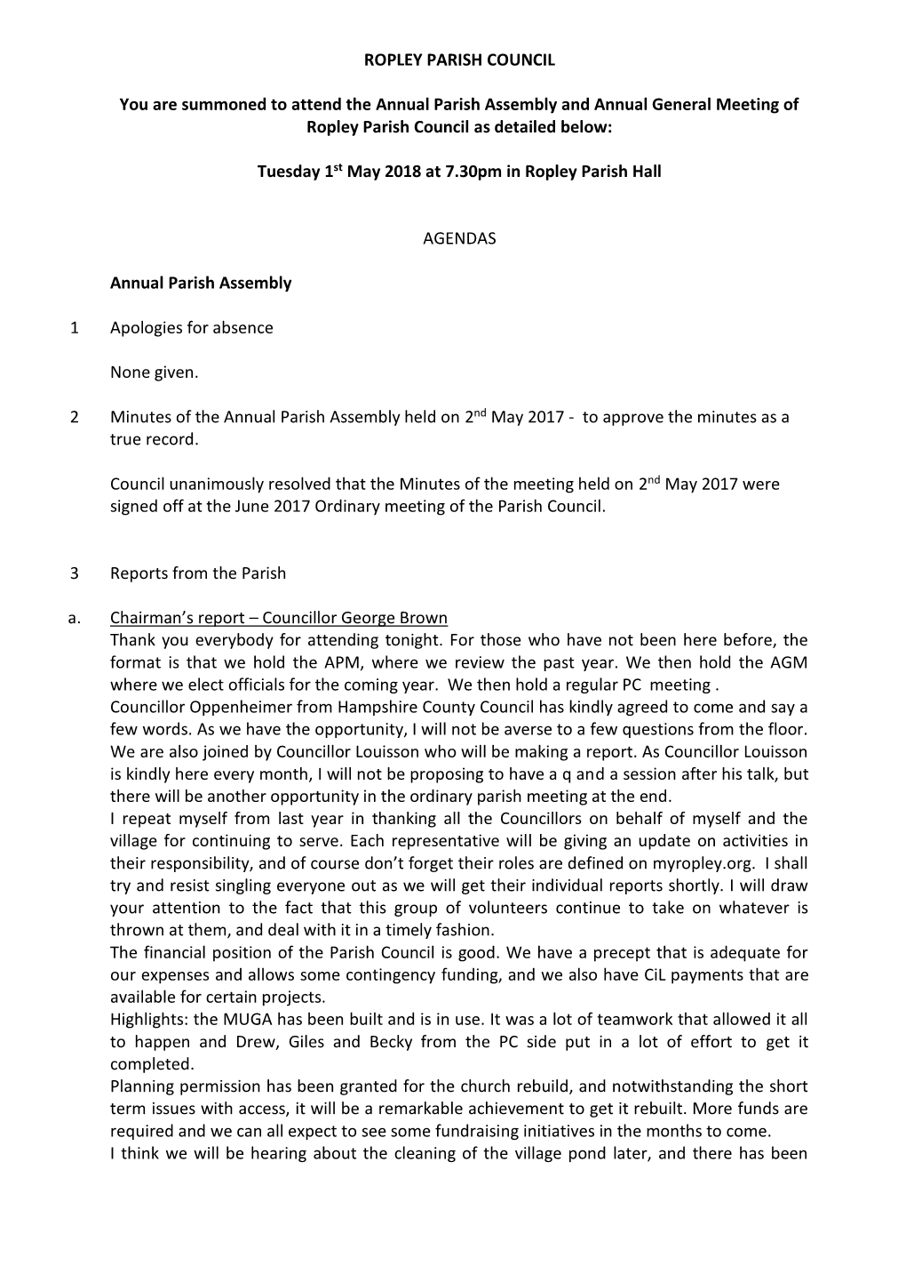 Ropley Parish Council