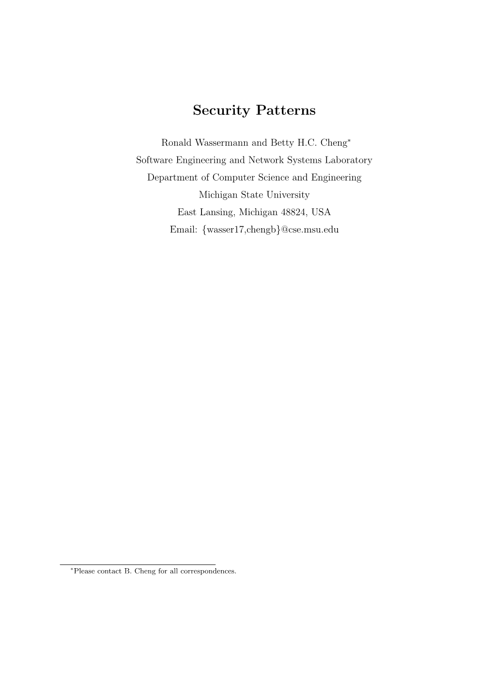 Security Patterns