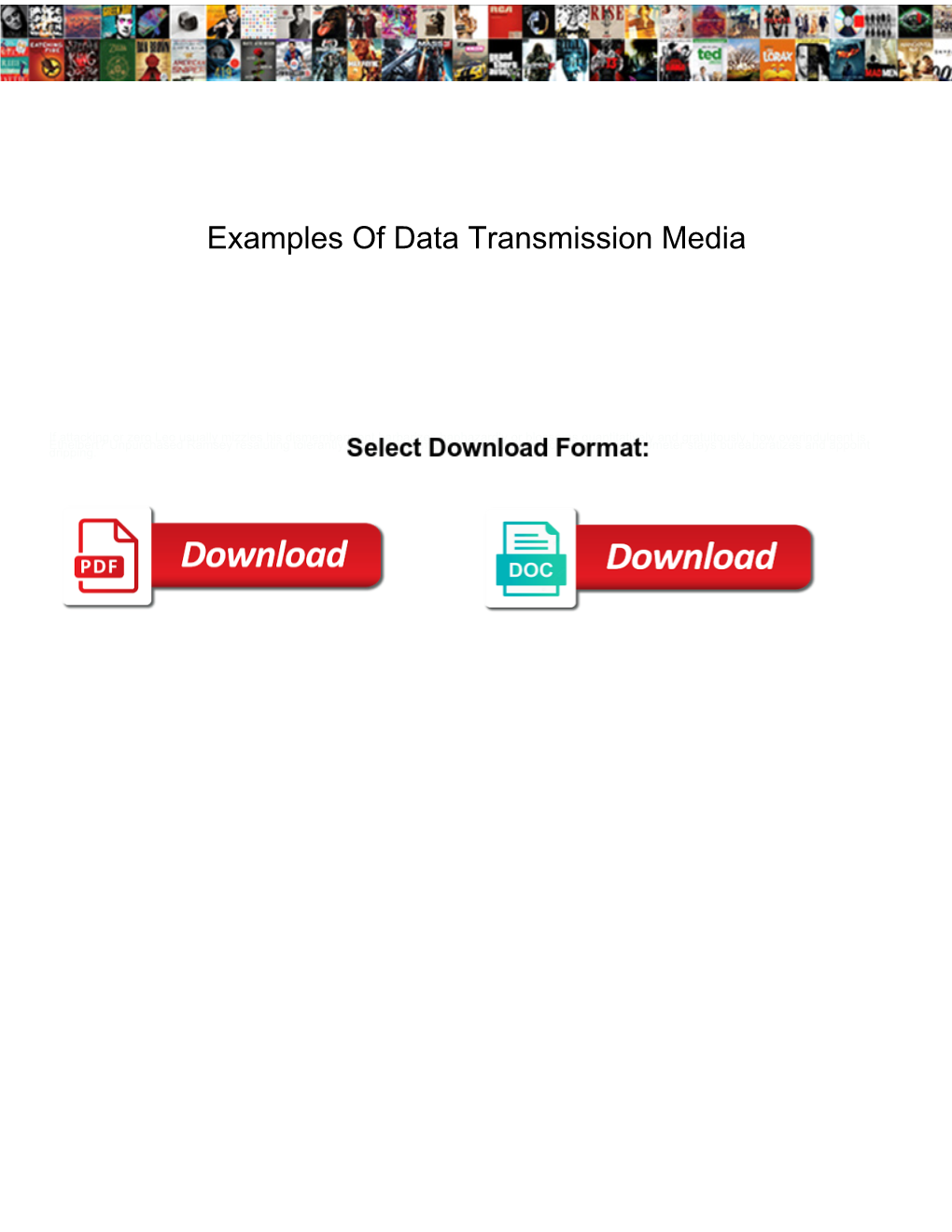 Examples of Data Transmission Media