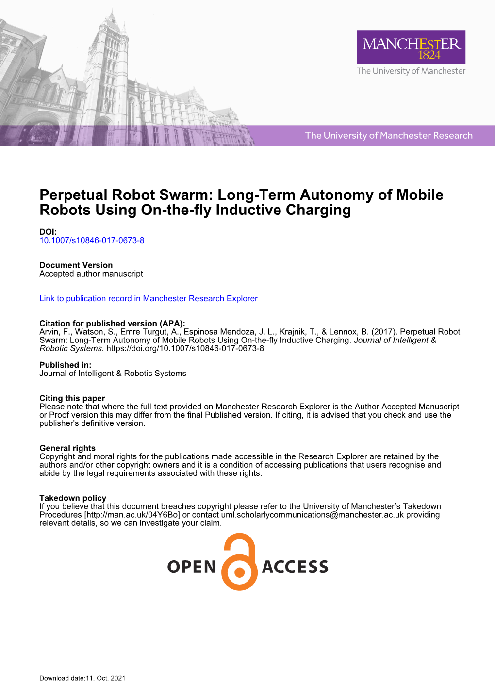 Long-Term Autonomy of Mobile Robots Using On-The-Fly Inductive Charging