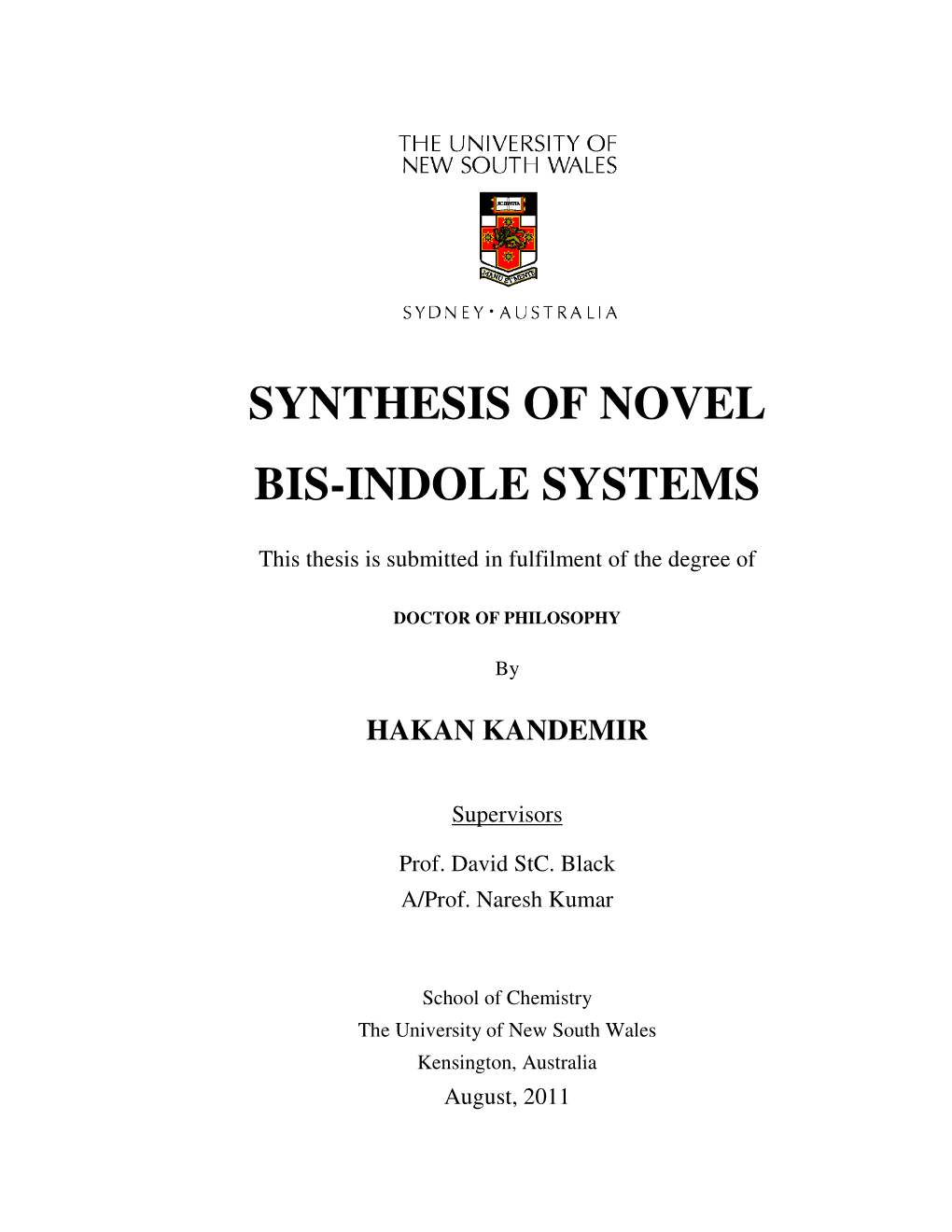 Synthesis of Novel Bis-Indole Systems