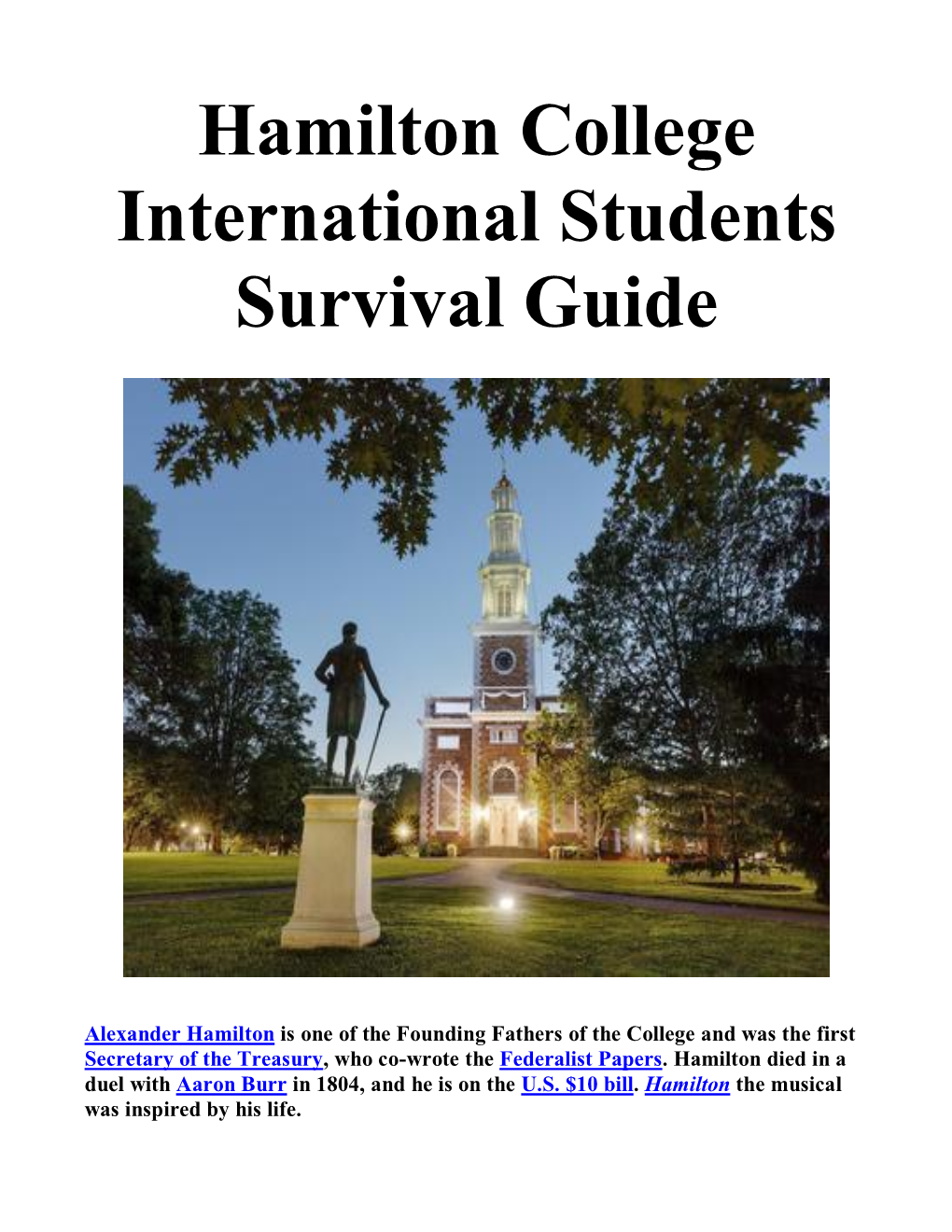 International Student Survival Guide