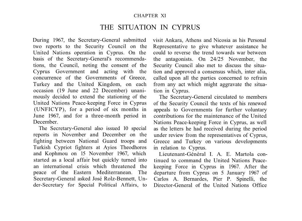 [ 1967 ] Part 1 Sec 1 Chapter 11 the Situation in Cyprus