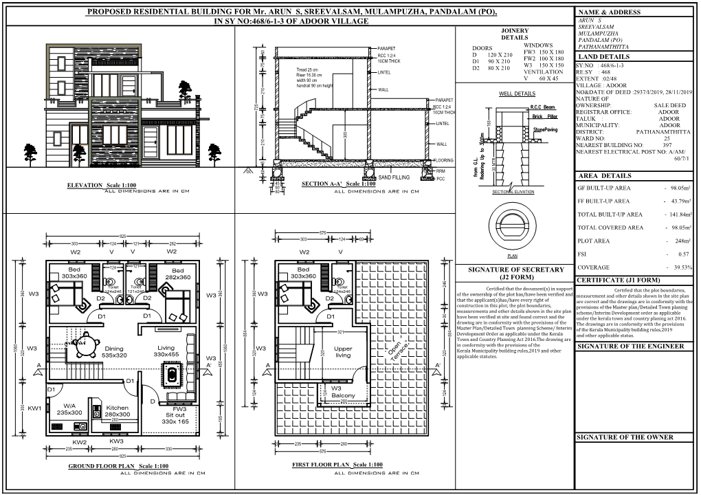 PROPOSED RESIDENTIAL BUILDING for Mr. ARUN S