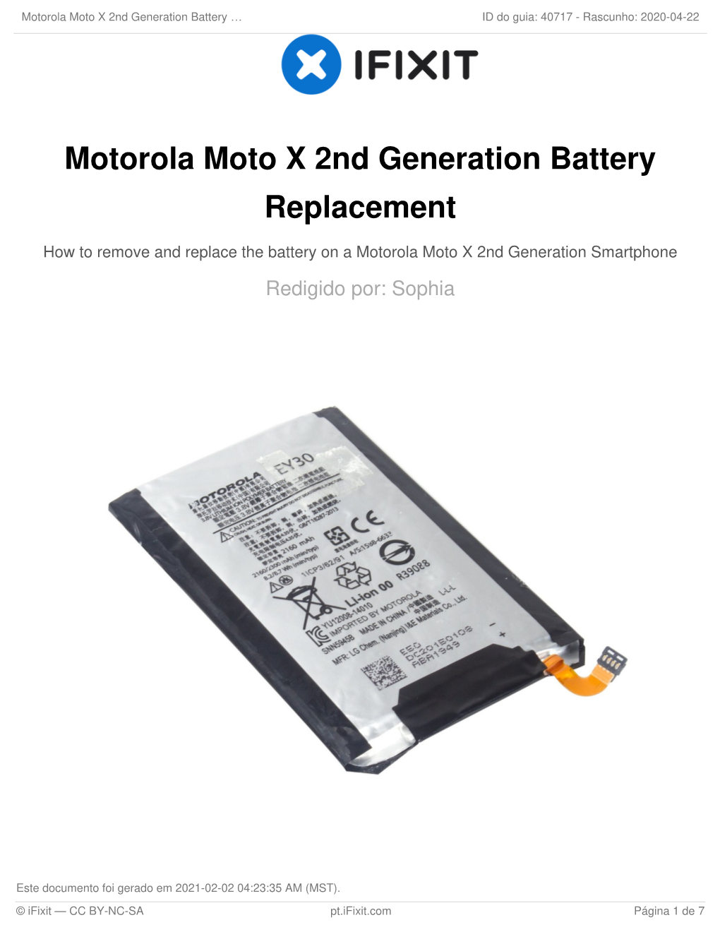 Motorola Moto X 2Nd Generation Battery Replacement