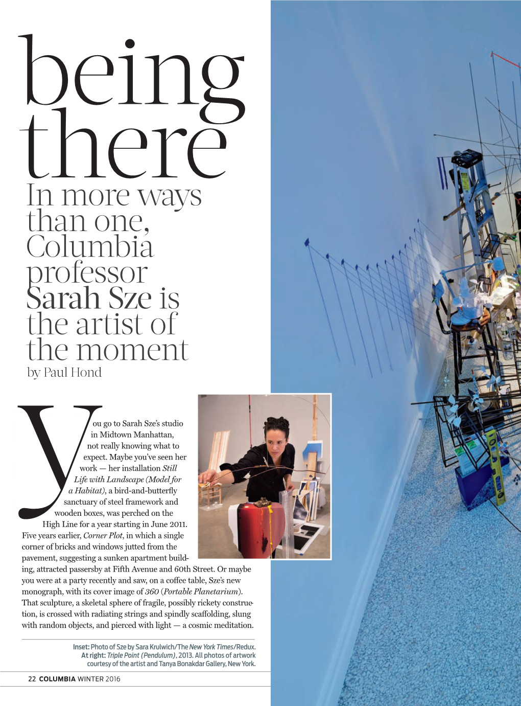 In More Ways Than One, Columbia Professor Sarah Sze Is the Artist of the Moment by Paul Hond