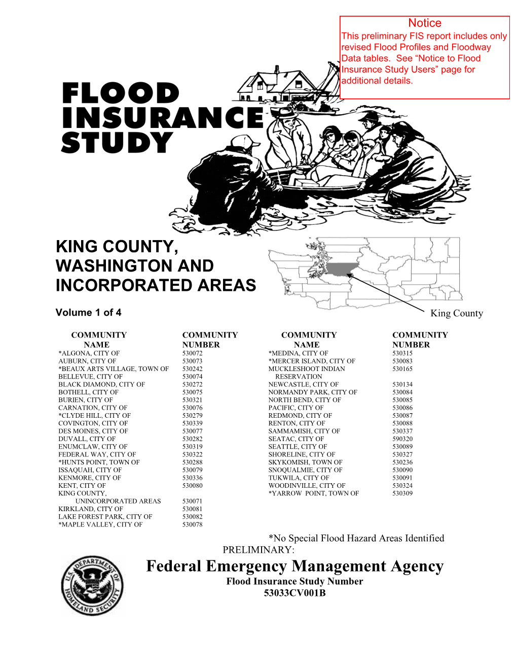 KING COUNTY, WASHINGTON and INCORPORATED AREAS Federal