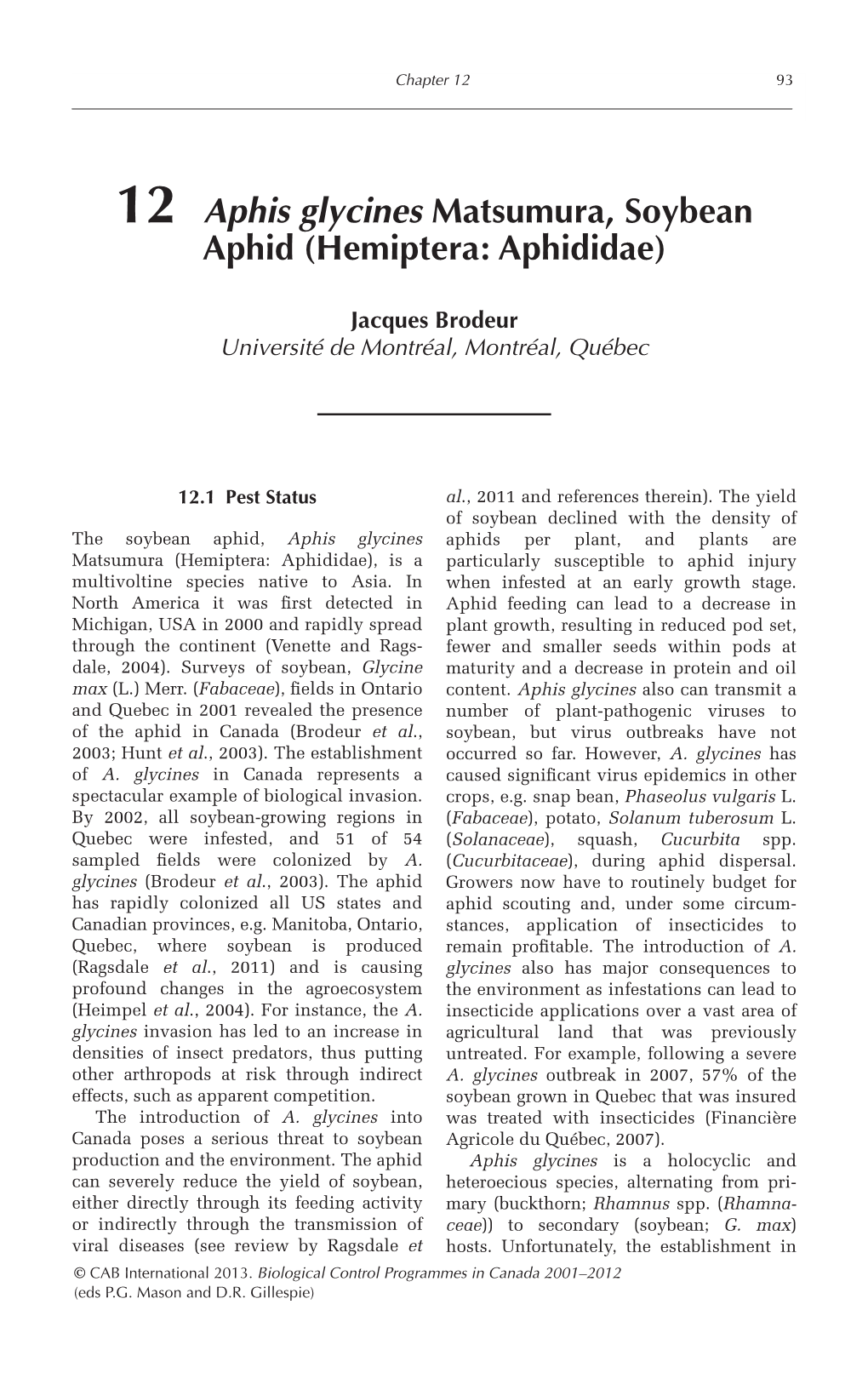 12 Aphis Glycines Matsumura, Soybean Aphid (Hemiptera: Aphididae)