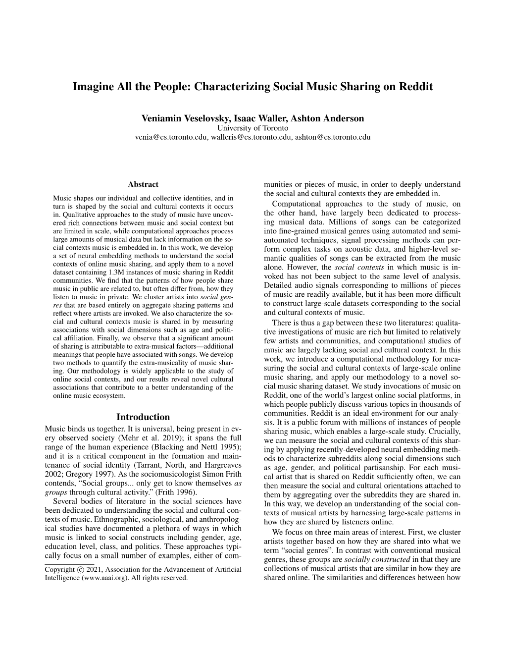 Characterizing Social Music Sharing on Reddit