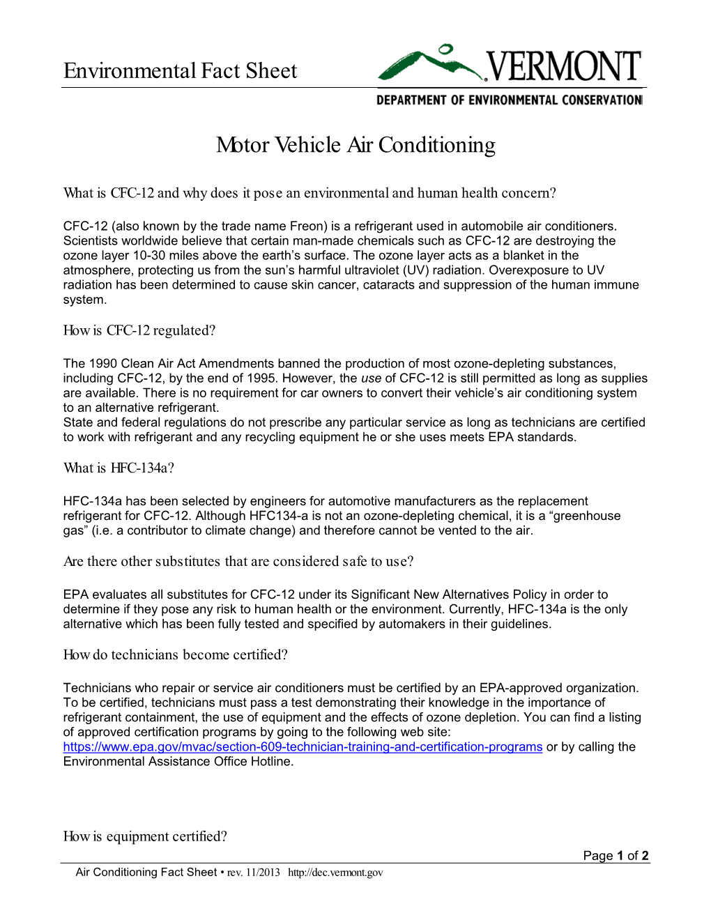 Air Conditioning in an Motor Vehicle