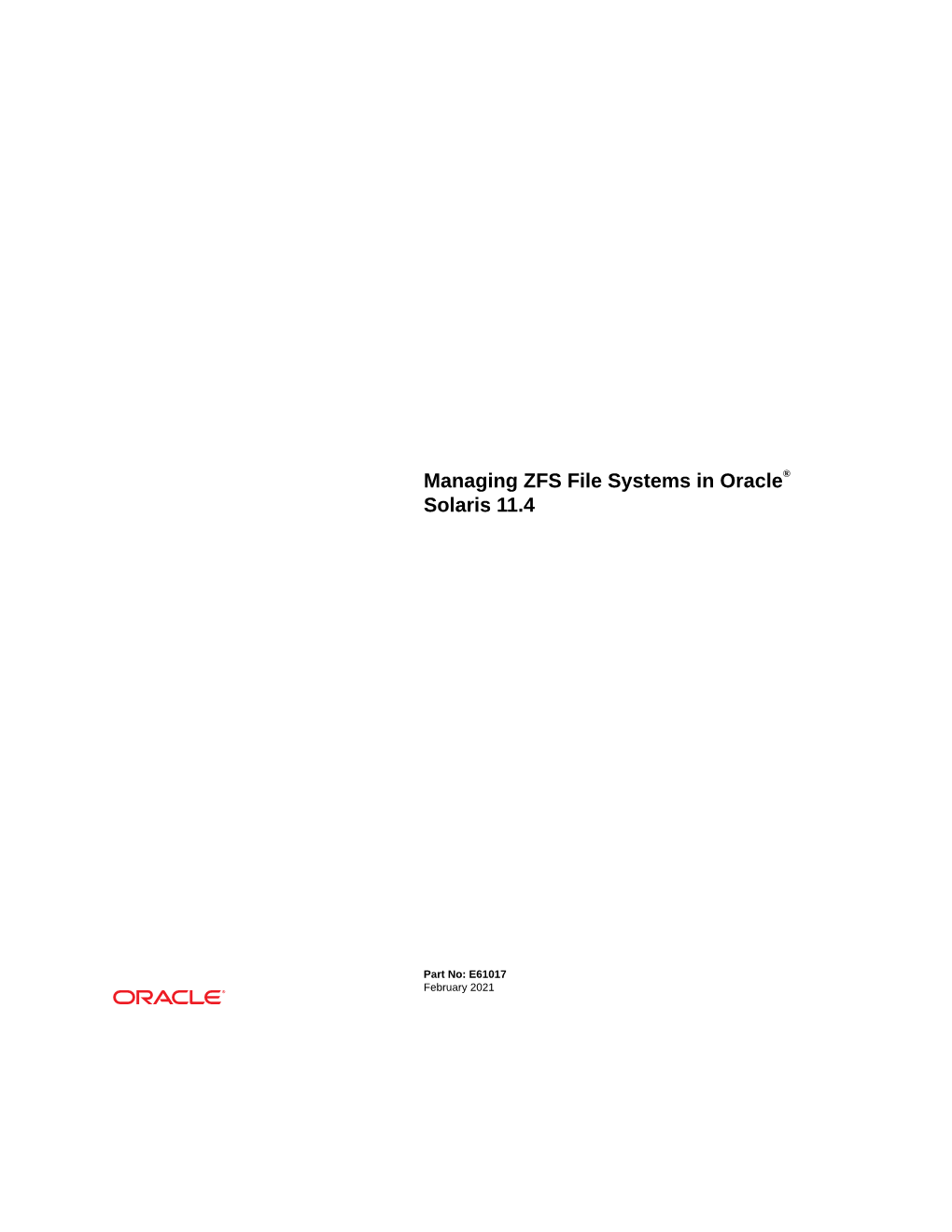 Managing ZFS File Systems in Oracle® Solaris 11.4