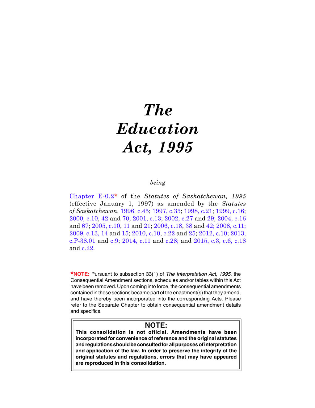 The Education Act, 1995