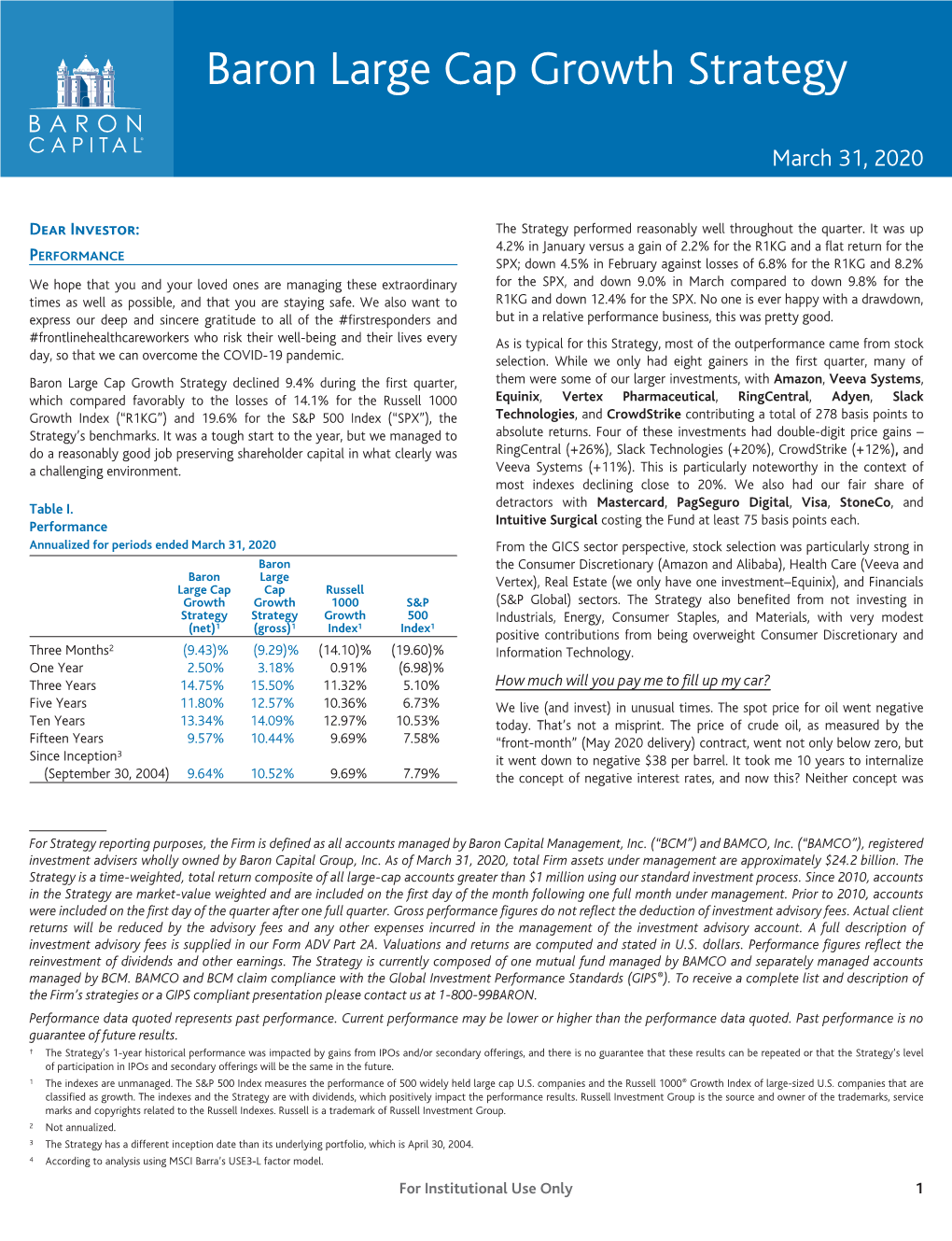 Baron Large Cap Growth Strategy