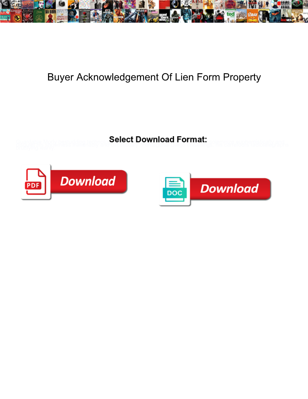 Buyer Acknowledgement of Lien Form Property