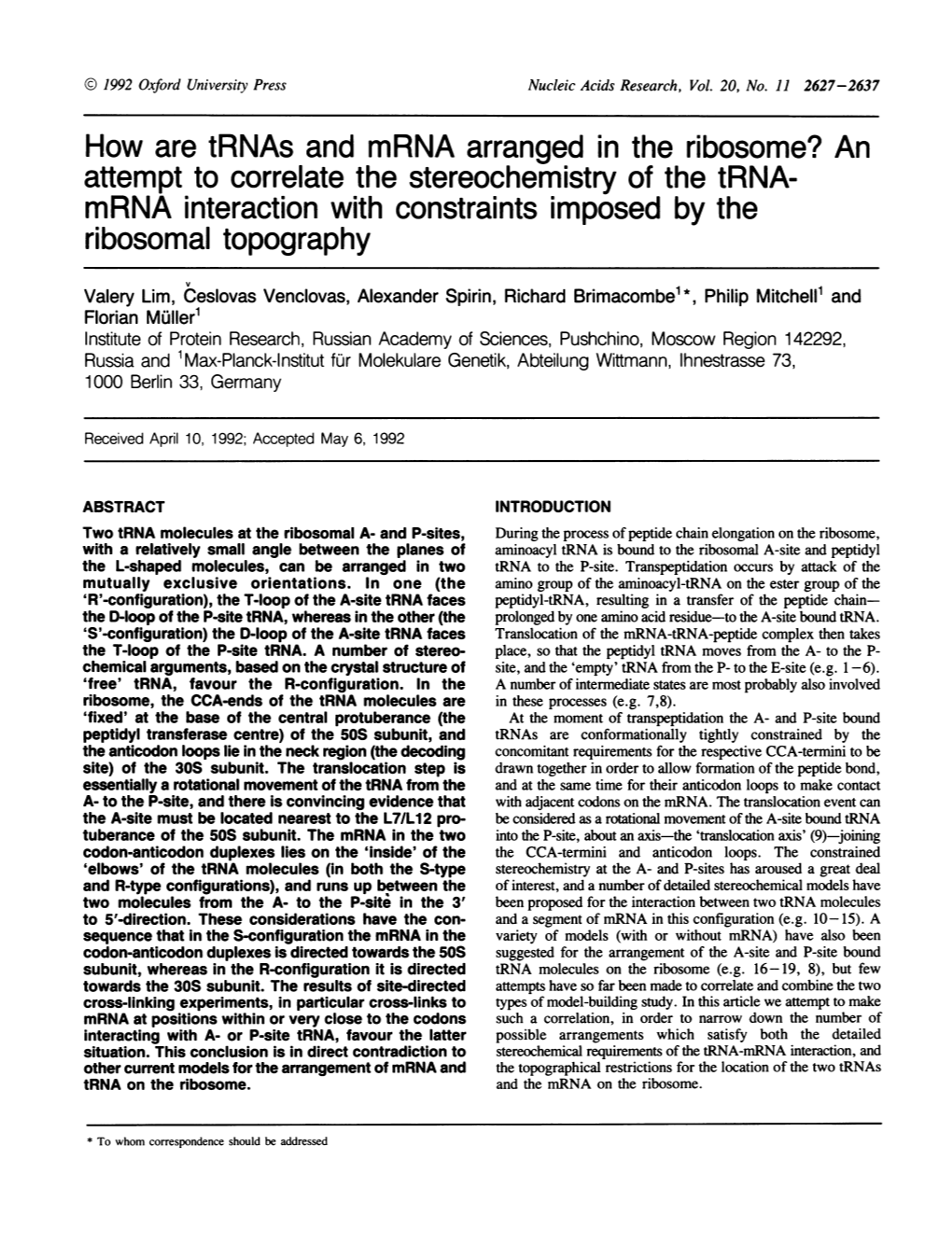 Ribosomal Topography