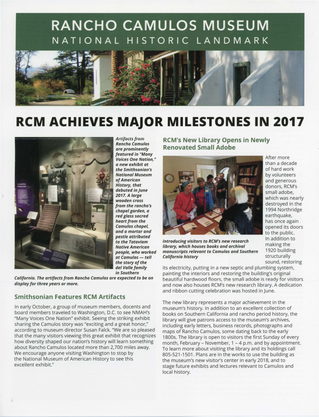 Rancho Camulos Museum: 2017 Annual Report