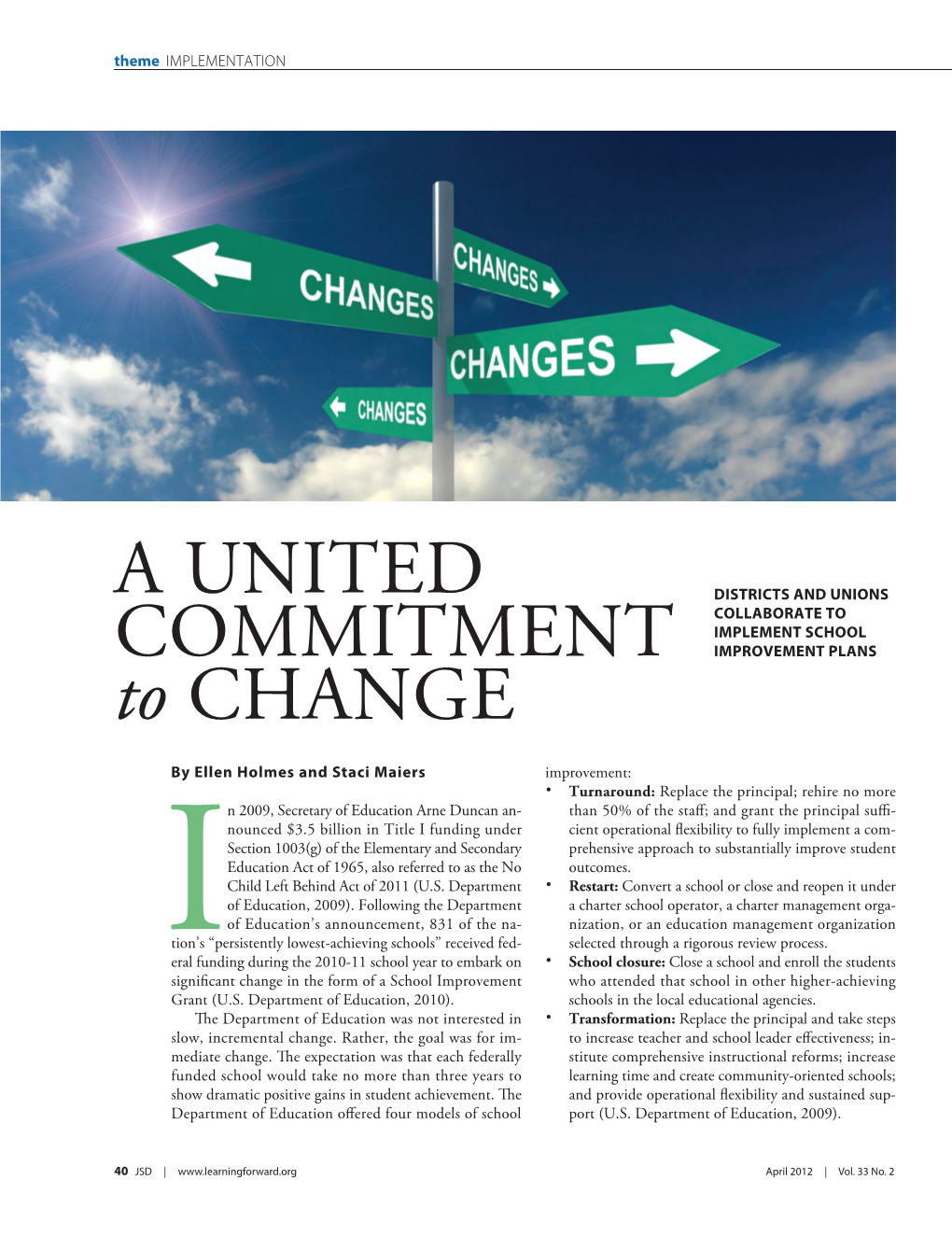 A United Commitment to Change