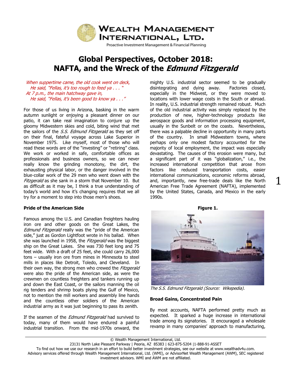 NAFTA, and the Wreck of the Edmund Fitzgerald