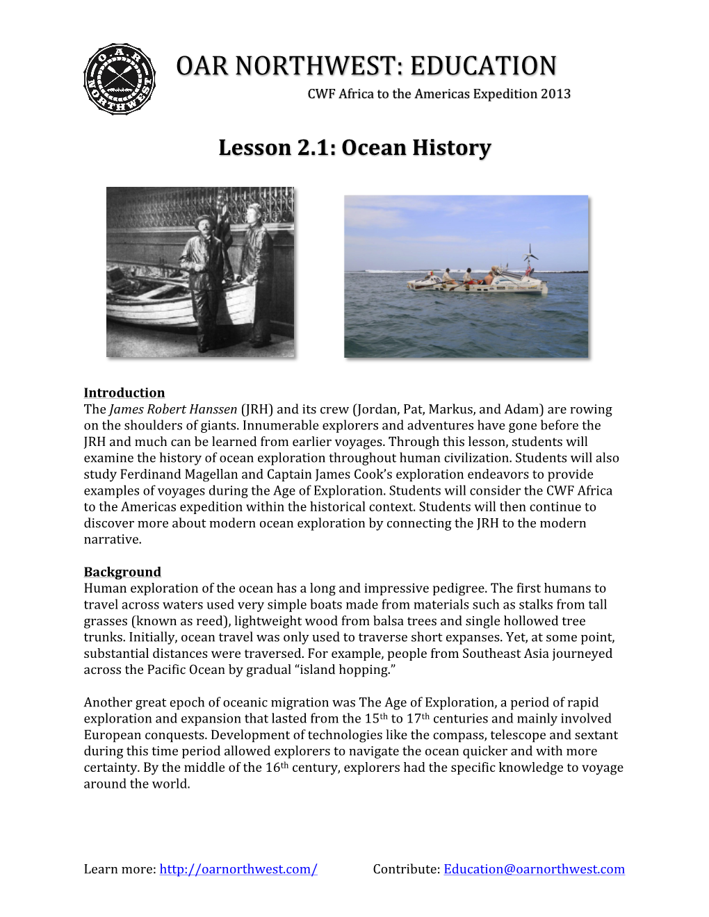 Lesson 2.1 Ocean History