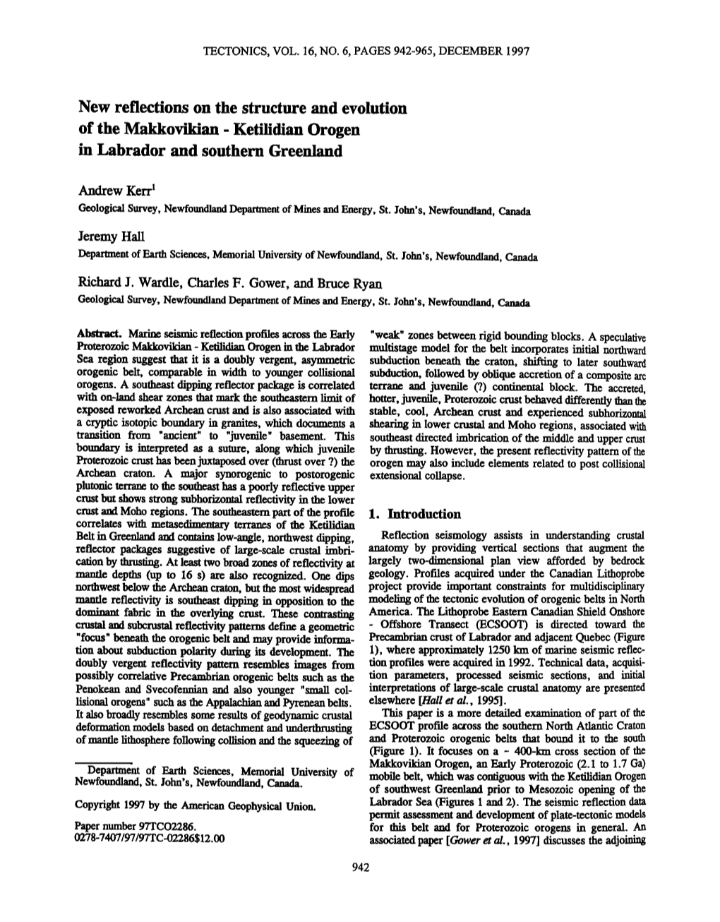 New Reflections on the Structure and Evolution of the Makkovikian- Ketilidianorogen in Labrador and Southern Greenland