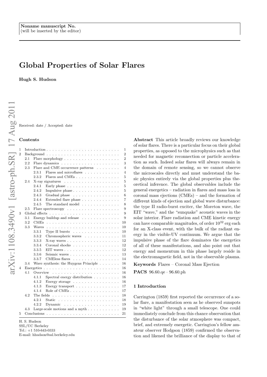 Global Properties of Solar Flares