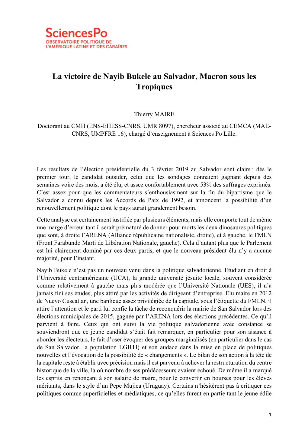 La Victoire De Nayib Bukele Au Salvador, Macron Sous Les Tropiques