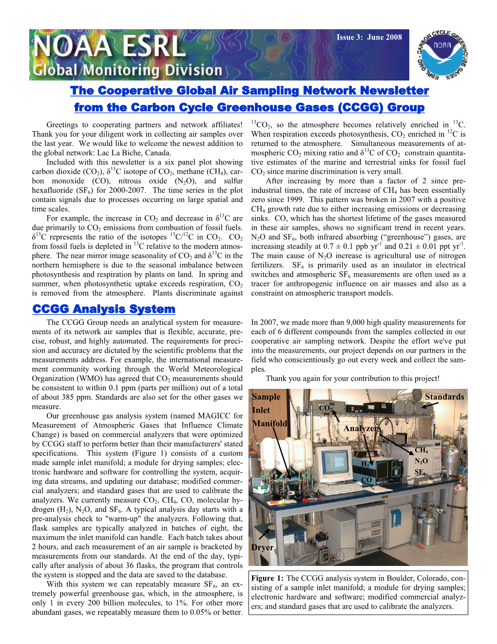 CCGG) Group 13 13 Greetings to Cooperating Partners and Network Affiliates! CO2, So the Atmosphere Becomes Relatively Enriched in C