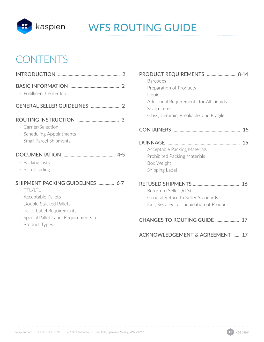 Contents Wfs Routing Guide