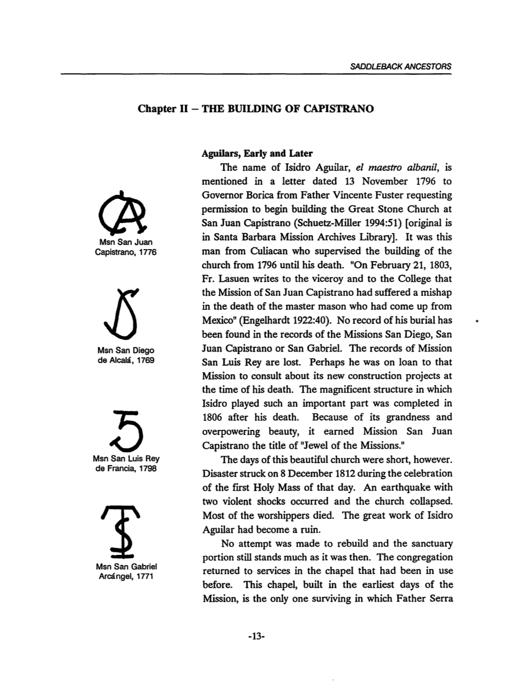 Chapter II - the BUILDING of CAPISTRANO