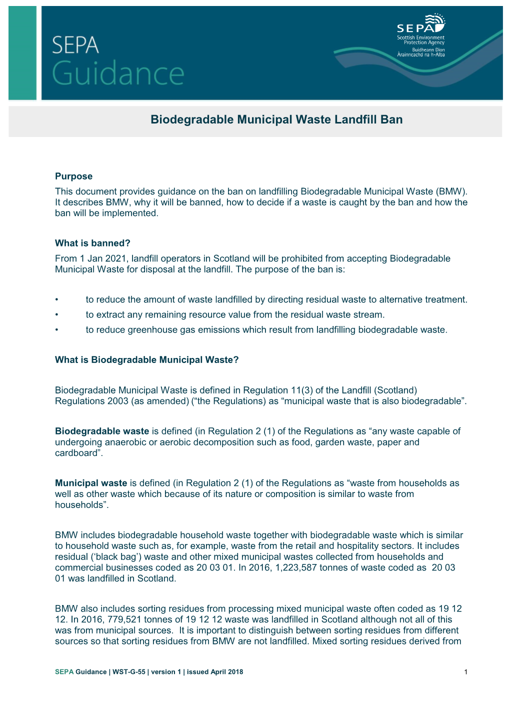 Biodegradable Municipal Waste Landfill Ban