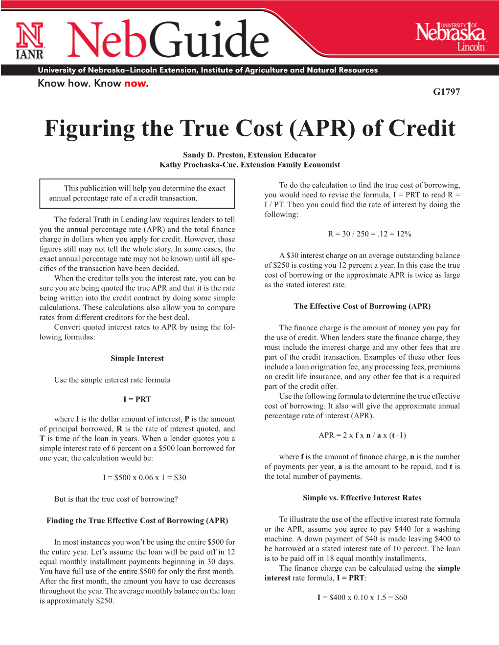 Figuring the True Cost (APR) of Credit