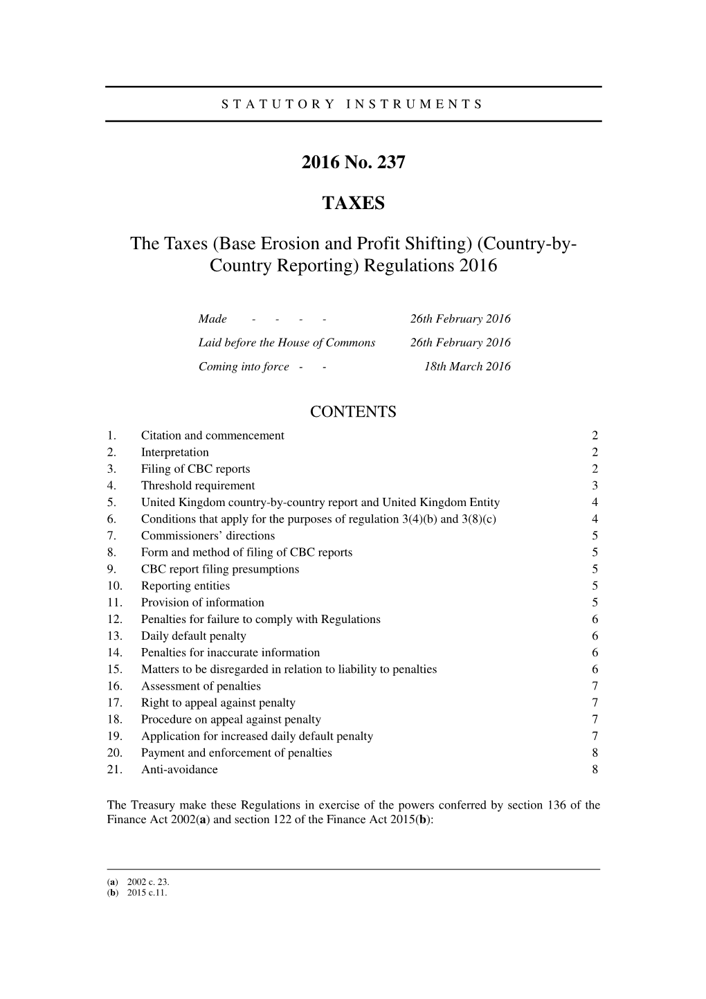 The Taxes (Base Erosion and Profit Shifting) (Country-By-Country