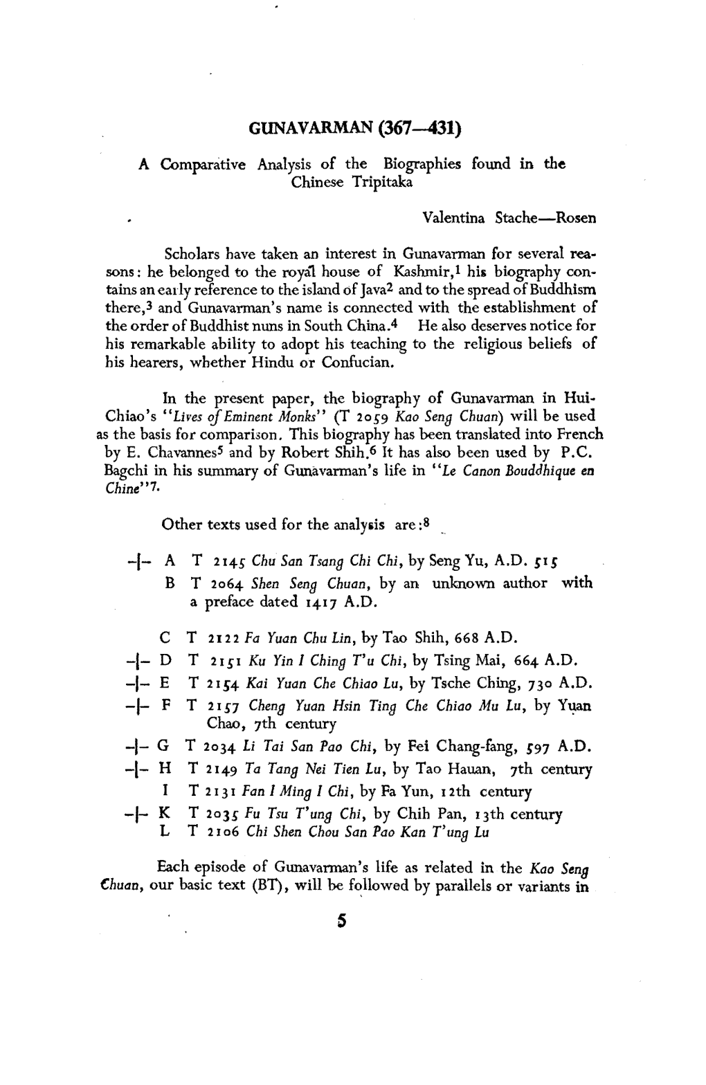 A Comparative Analysis of the Biographies Found in the Chinese Tripitaka