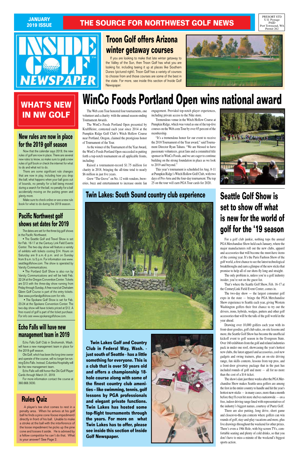 Winco Foods Portland Open Wins National Award the Web.Com Tour Honored Four Tournaments, One Engagement